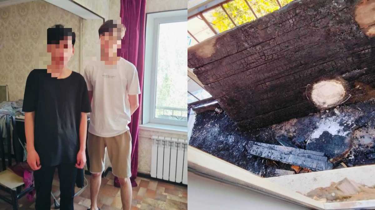 Полицейский спас двоих детей из горящей квартиры в Кызылорде