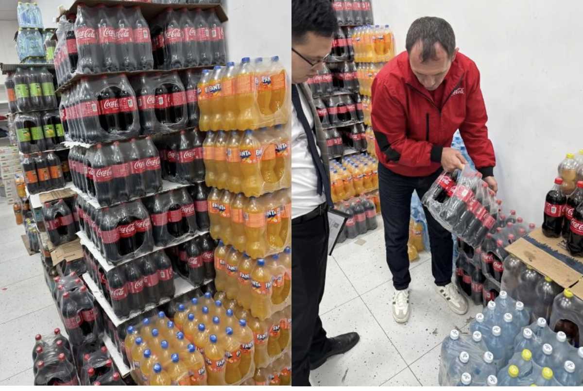 Фейковая Coca-Cola: контрафактные напитки обнаружили на рынках Шымкента