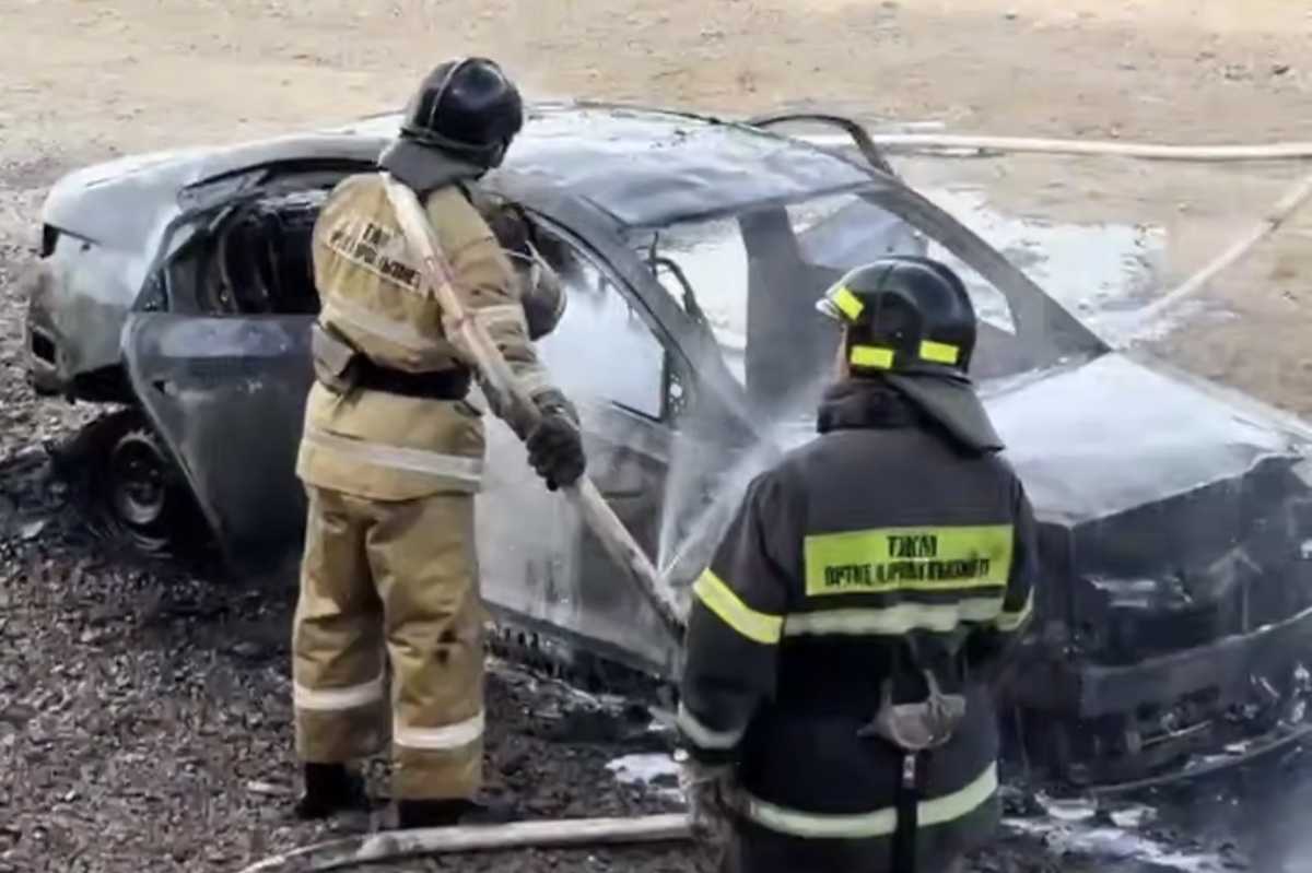 Автомобиль загорелся в Жезказгане