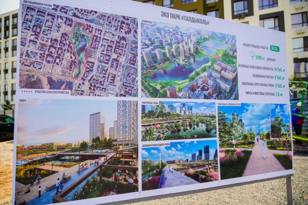 Начались работы по благоустройству экопарка на малом Талдыколе в Астане
