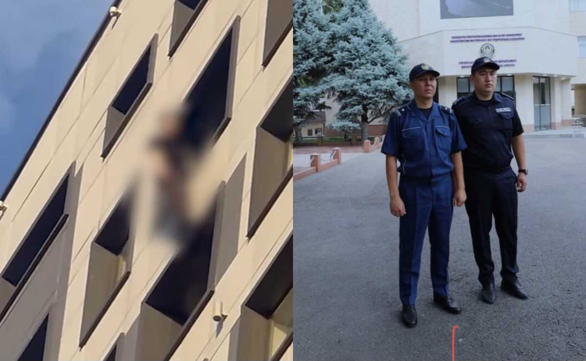 «Крайне напряжённая ситуация»: полицейские спасли мужчину, едва не сорвавшегося с высоты 16-го этажа в Алматы
