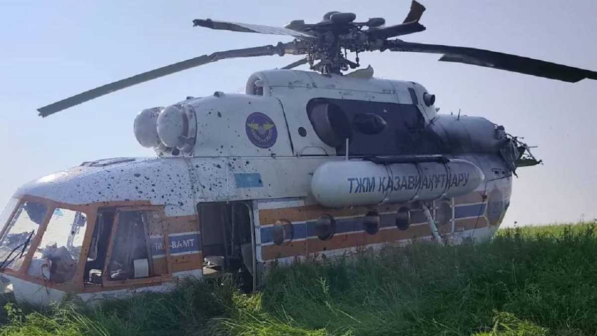 Вертолёт совершил жёсткую посадку в Павлодарской области: стали известны подробности