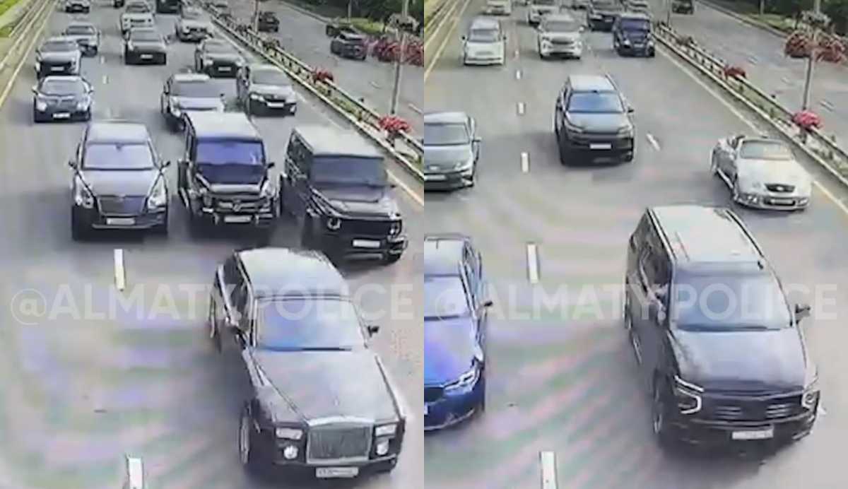 Вирусное видео с кортежем элитных автомобилей привлекло внимание полиции Алматы
