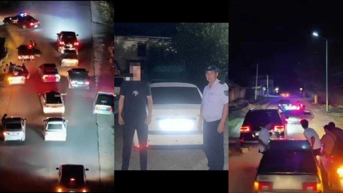 Восемь автомобилей свадебного кортежа отправили на штрафстоянку в Туркестанской области