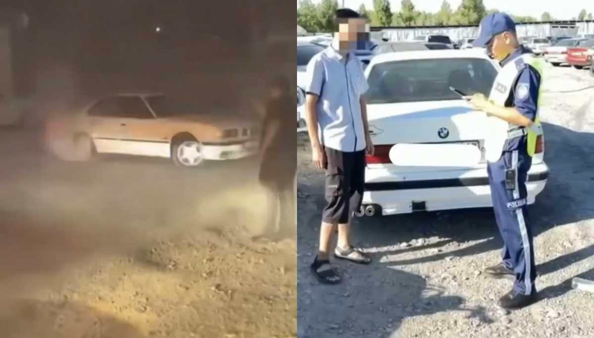 19-летнего водителя BMW наказали за дрифт на улице Туркестана