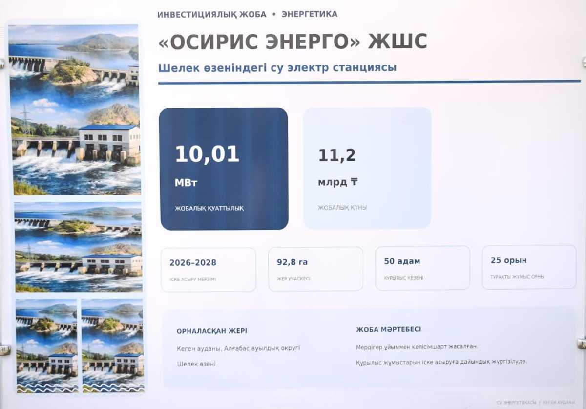 В Кегенском районе построят две малые гидроэлектростанции