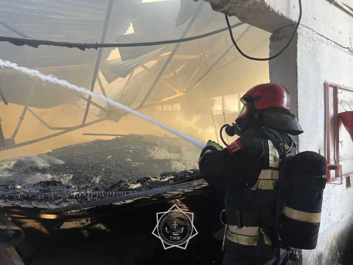 Кровля цеха загорелась в Павлодаре: огонь охватил 550 квадратных метров