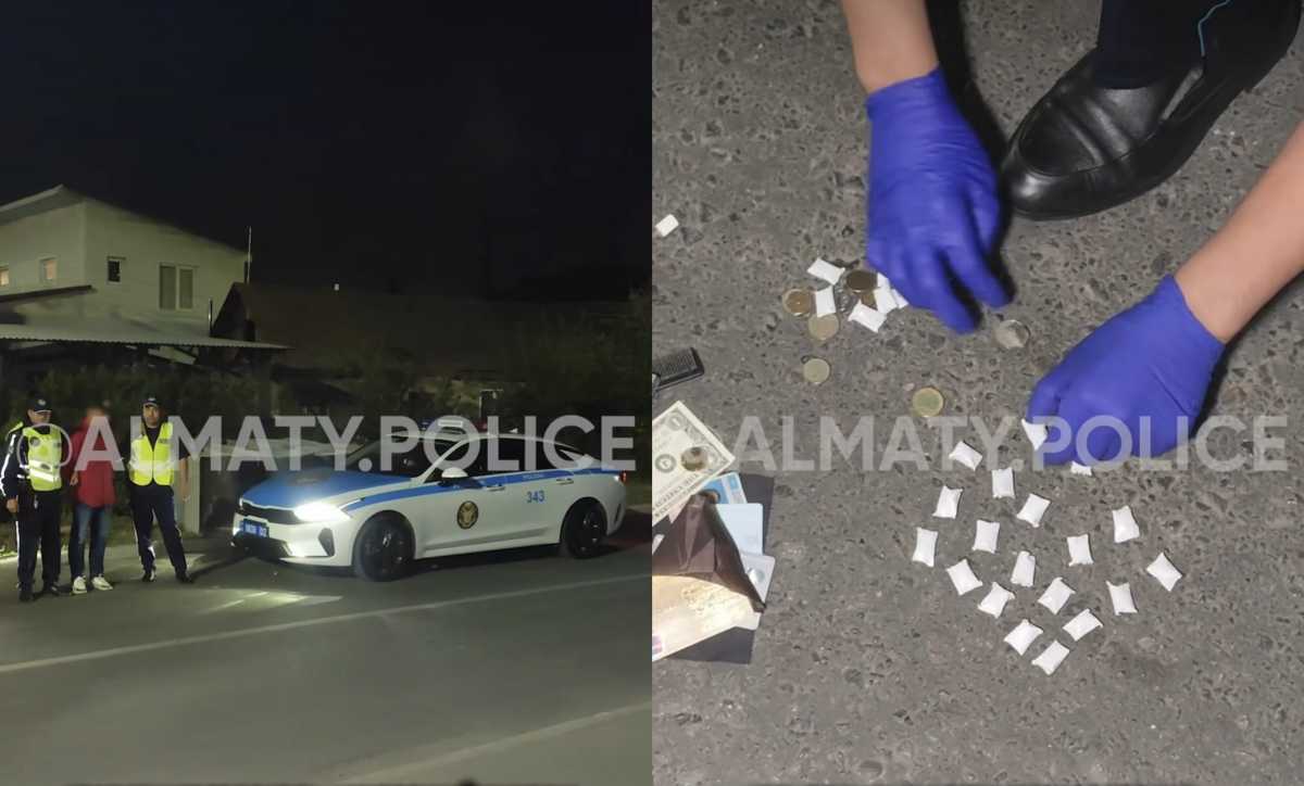 Увидел патрульную машину и бросился бежать: мужчину с 28 свёртками задержали в Алматы