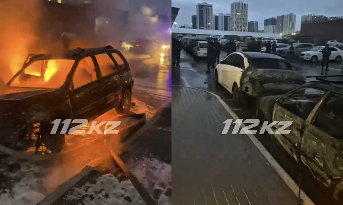 Пять автомобилей загорелись на парковке в Астане