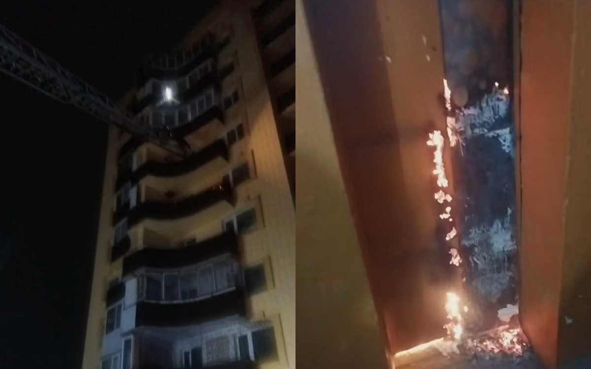 75 человек эвакуировали при пожаре в многоэтажке в Щучинске