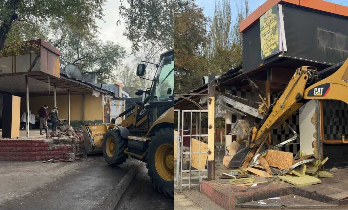 Очередное незаконное здание сносят в Алматы