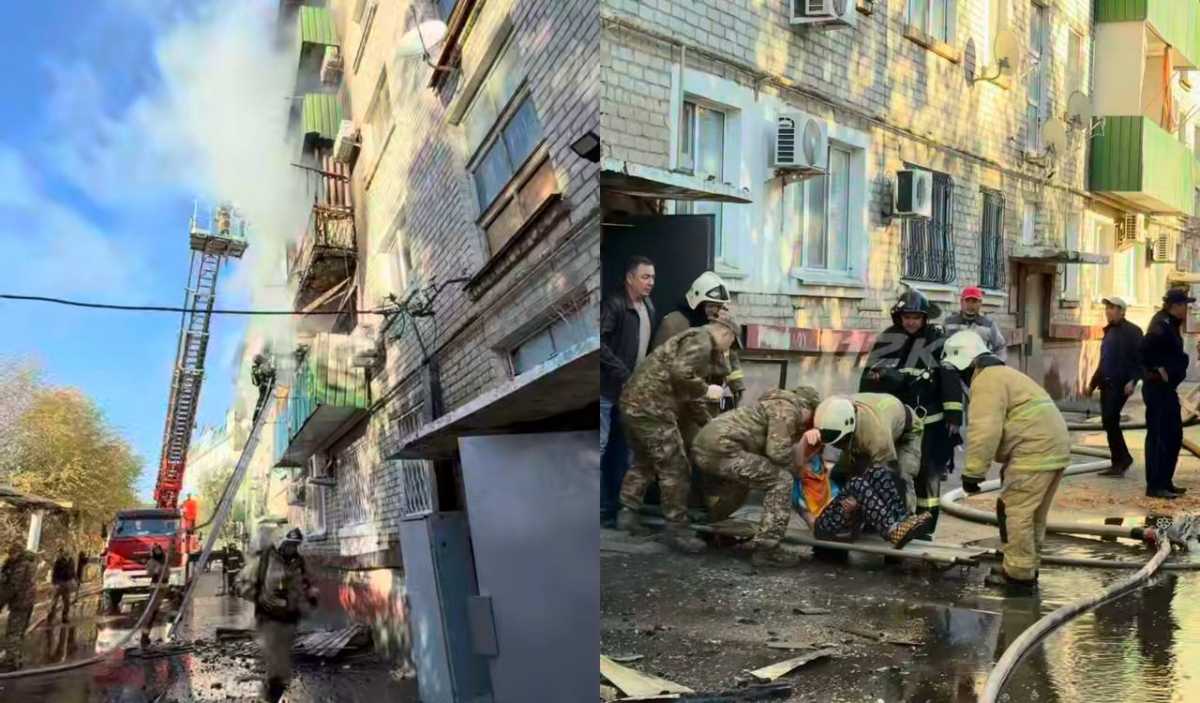 Семь человек спасли при пожаре в многоэтажке в Атырау